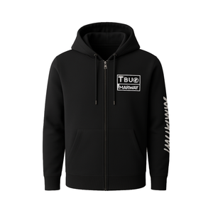 Pull à capuche en molleton de coton 100% à la mode pour hommes avec fermeture à glissière couleur unie pour vêtements d'hiver décontractés teints en plaine - Product Image 1