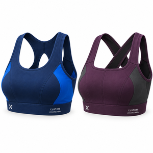 Soutiens-gorge de sport pour femmes - Bleu marine Bourgogne - Fabricant de vêtements de sport et d'extérieur - Haut de compression pour tenue active - Product Image 3