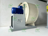 Korrosionsbeständiger PP-Zentrifugal-Abluftventilator 0,75kW Industrielles Luftgebläse 280mm Blattdurchmesser Kugellager 566-1178 m³/h