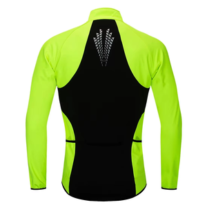 Jersey de Ciclismo para Hombre, Negro y Rojo, Manga Larga, Cortavientos, Transpirable, Chaqueta Deportiva para Exteriores - Product Image 3