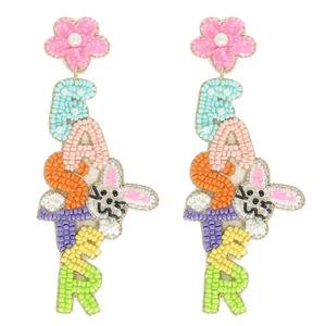 Boucles d'oreilles de festival haut de gamme pour femmes, fabriquées avec des perles 100 % verre, ornées de motifs multicolores brodés à la main, pour toutes les tenues - Product Image 2