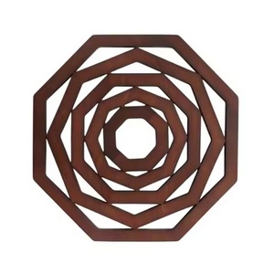 Trivets natural wood square ornate filigree scroll cutout heat-resistant insulation pad for dining <b>table</b> <b>protection</b> trivets - Product Image 4