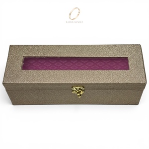 Boîte de rangement à bijoux élégante à un seul niveau avec finition scintillante, couvercle transparent, boîte de voyage pour bracelets, colliers - Product Image 2
