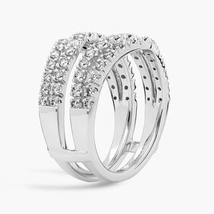 Anillo de Moda Ondulado de Oro Blanco de 14K con Diamantes Cultivados en Laboratorio en Varias Filas - Product Image 6