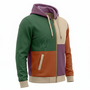 Wholesale Men Zipper <b>Hoodies</b> With Full Front Zipper Kangaroo Pockets Ribbed Hem Soft Stretch Fabric Casual Fashion - Product Image 2