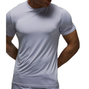 T-shirt d'entraînement élégant avec tissu respirant à séchage rapide, construction extensible, manches courtes confortables, idéal pour la gym et le fitness - Product Image 2