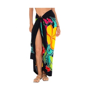 Painting Flower 100% Rayon <b>Sarong</b> Pareo Beachwear Beach Cover up Beach <b>Wrap</b> Women Beachwear - Product Image 1