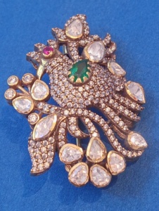 Amaira Jewels Vintage 925 Silver Peacock <b>Brooch</b> Pear Cut Rhinestones Crystal Pave Setting Unisex Luxury Animal Design Jewelry - Product Image 3