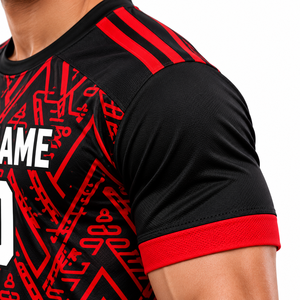 Uniformes de Fútbol Negros y Rojos al por Mayor, Camisetas de Fútbol Personalizadas para Clubes y Equipos Deportivos - Product Image 6