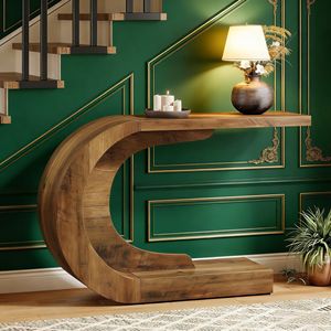 <b>C</b>-<b>Shaped</b> Modern Accent Console <b>Table</b> for Hallway Use - Product Image 2
