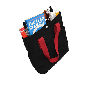 กระเป๋าช็อปปิ้งพิมพ์ลายตัวอักษรเป็นมิตรกับสิ่งแวดล้อมทำจากผ้าฝ้ายแคนวาส100% ขนาดใหญ่พิเศษพร้อมที่จับไหล่และสายคล้องสำหรับใช้ในชีวิตประจำวัน - Product Image 3