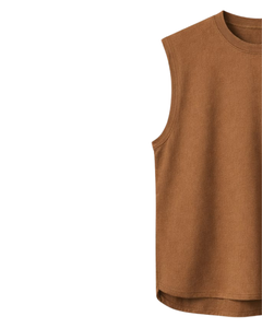 Custom <b>Brown</b> Sleeveless Tank <b>Top</b> Men Casual Gym <b>Vest</b> Breathable Cotton Summer Shirt Athletic Loose Fit Sportswear Training <b>Top</b> - Product Image 3