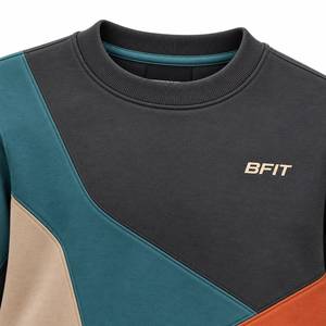 Mens Premium Curved Panel Color Block <b>Crewneck</b> Sweatshirt Custom Logo Casual Athletic Fleece Pullover Sportswear Windproof - Product Image 2