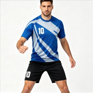 Ensemble d'uniformes de football pour hommes, maillots et shorts respirants à séchage rapide, vêtements de sport d'équipe imprimés, maillot de handball personnalisé - Product Image 1