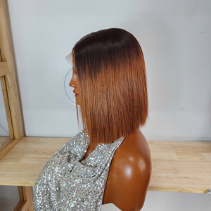 วิกผมบ๊อบตรงแบบ Bone Straight ยาว 8 นิ้ว ผมเวอร์จินเวียดนามสำหรับผู้หญิง วิกแบบไม่ต้องใช้กาว  พร้อมเชือกผูกผม 5x5  แบบไล่สี - Product Image 3