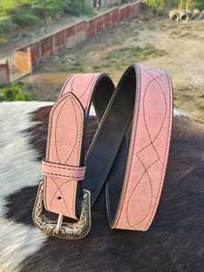 Ceinture Western en Cuir de Vachette Vintage Faite à la Main de Luxe avec Boucle en Alliage, Finition Premium, Dimensions Personnalisables - Product Image 2