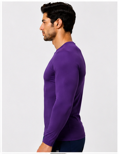 T-shirt de base médical pour homme, coupe ajustée, manches longues, anti-transpiration, respirant, col rond, séchage rapide, uniforme d'hôpital, résistant aux aiguilles - Product Image 3