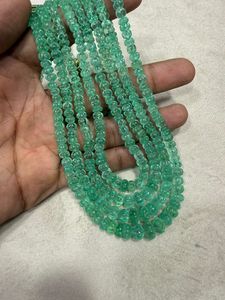 AAA Quality Colombian Emerald Melon Shape Necklace 5-8mm Natural <b>Gemstone</b> Necklace At Wholesale Price - Product Image 3