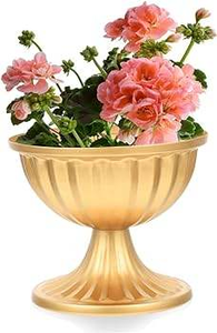 Maceta Decorativa Antigua de Metal con Diseño de Corte de Diamante, Macetas y Jardineras para Uso en Interiores y Exteriores, Maceta de Metal Verde - Product Image 5