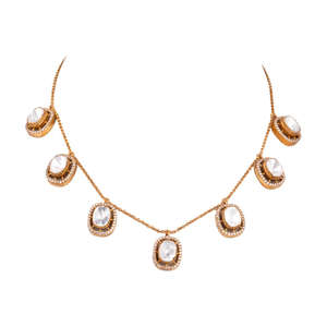 Ensemble Collier et Boucles d'Oreilles Tendance pour Femme, Bijoux d'Anniversaire, de Fiançailles et de Mariage Gajaah en Argent 925, Style Contemporain Halo Station - Product Image 1