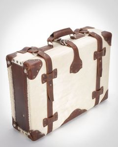 Boîte à bijoux en cuir de luxe rectangulaire avec couvercle à charnière, beige et marron, boîte de rangement - Product Image 3