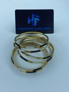 Luxury Handmade <b>Resin</b> Brass Open Cuff Adjustable Stackable Women's Ethnic Party Imitation Pearl Bangles Fashion Handforge Global - Product Image 4