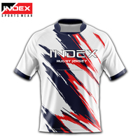 Jersey Rugby Lengan Pendek Desain Kustom Sublimasi Terbaru, Cepat Kering, Bahan Polyester Bernapas, untuk Unisex