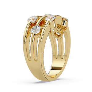 Luxury 14K <b>Solid</b> Gold Cut Lab Grown Diamond Ring Floating Diamond Bezel Set 1.05 Carat TW Women's Wedding Anniversary Jewelry - Product Image 3