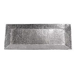 Plateau de service rectangulaire en métal martelé argenté de qualité supérieure pour la cuisine, la table à manger, l'usage domestique et la décoration - Product Image 3