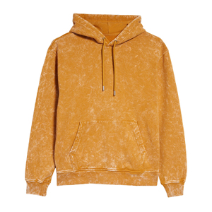 Sweat-shirts à capuche pour hommes, coupe classique, 100% coton polaire, imperméables, délavés à l'acide, avec poches, logo personnalisé sur le devant, vente en gros fabricant - Product Image 4