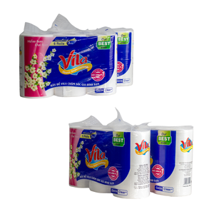 กระดาษชำระแบบเป็นมิตรต่อสิ่งแวดล้อม 2 ชั้น ผลิตจากเยื่อบริสุทธิ์ 6 ม้วนต่อถุง สีขาว ขนาด 100x105 มม. มีตัวอย่างฟรี ขายส่ง รับผลิตแบบ OEM/ODM - Product Image 1