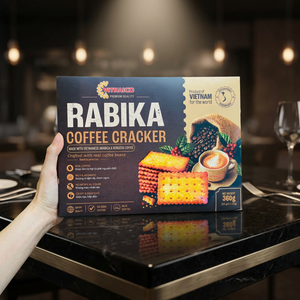 VITHAICO Rabika Coffee Cracker 360g Crispy Biscuit Made With Special Real Coffee <b>Beans</b> Vietnam Origin OEM Packing - Product Image 1