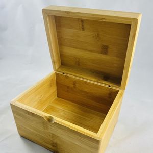 Boîte à cartes de recettes en bambou – Rangement carré élégant pour cartes de recettes, reçus et clés |   Organisateur de bureau en bambou naturel, cadeau idéal - Product Image 5