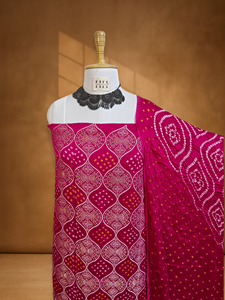 Costume traditionnel en soie Gajji pure de haute qualité avec tissage à la main Banarasi, au meilleur prix de gros - Product Image 4