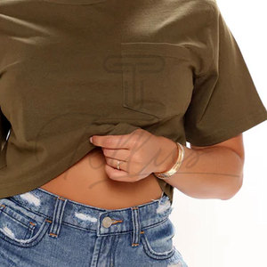 Women's Crop <b>Top</b> T-Shirt Short Sleeve Crew Neck Slim Fit Knitted Solid Color Casual Wear All Seasons Women's Crop <b>Top</b> T-shirts - Product Image 3