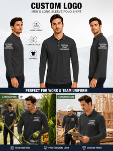 เสื้อเชิ้ตแขนยาวผู้ชาย กระดุมติด ผ้าถัก แห้งเร็ว สกรีนโลโก้ตามสั่ง พิมพ์ลายดิจิตอล สไตล์สมาร์ทแคชชวล ผ้าฝ้าย 100% น้ำหนัก 220 กรัม - Product Image 3