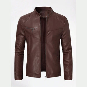 <b>Men</b> Premium Genuine Leather <b>Jacket</b> Soft Comfortable Classic Casual Full Zip Durable Winter Quick Dry Breathable Fashion Everyday - Product Image 1