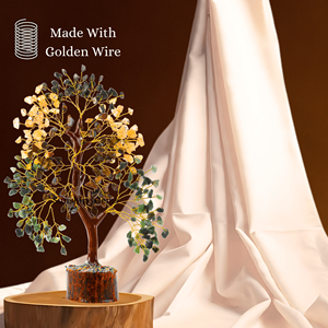 Árbol de la Vida de Cristal con Ojo de Tigre, Citrino, Pirita, Jade Verde y Alambre Dorado para Decoración del Hogar, Venta al Por Mayor - Product Image 5