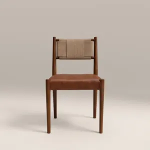 SILLA DE COMEDOR DE MADERA SINTERIOR VINTAGE TAN SYDNEY - Product Image 1