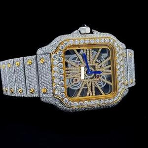 Reloj de Lujo para Hombre, Completamente Adornado con Diamantes Moissanite, Esfera Mecánica con Incrustaciones de Diamantes D VVS, Verificador de Diamantes - Product Image 1