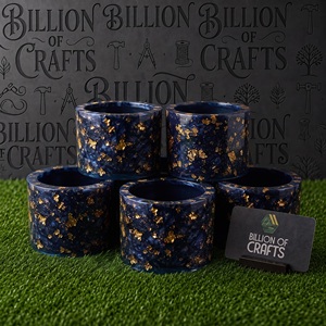 Pot de fleurs en résine bleu marine, jardinière décorative en résine, pot de plantes d'intérieur et d'extérieur, décoration pour la maison et le jardin - Product Image 5