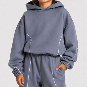 Adult Unisex Hooded Animal <b>Print</b> Solid Color Block Tracksuit Set Full Sleeve Zipper Sporty Autumn Wear Side Pockets Loose Fit - Product Image 4