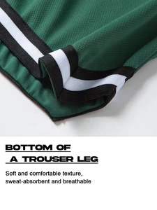 <b>Top</b> Quality Custom Logo Men's Green Quick Dry Sport Mesh Shorts With Zip Pockets Drawstring Waist Mid Length Bermuda Fit - Product Image 3