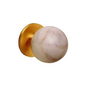 Perilla de latón cepillado y mármol de Carrara 1 Perillas de mármol más vendidas con tamaño de forma de color personalizado Hecho EN LA India Artículo - Product Image 1