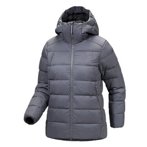 Parka matelassée à capuche pour femme, style football, en nylon respirant et écologique, isolée pour l'hiver - Product Image 2