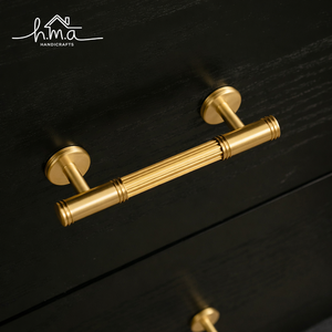 Poignée de porte de placard moderne en laiton avec extrémités sphériques, poignée de meuble longue en barre pour armoire, tiroir et quincaillerie - Product Image 3