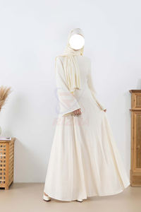 Robe maxi ample à manches larges et col rond pour femmes musulmanes, classique, simple et modeste, couleurs personnalisables - Product Image 6