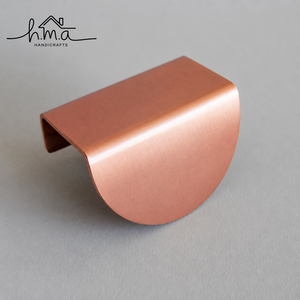 <b>Copper</b> Brass Edge Pull Knob Half Moon Cabinet Drawer <b>Handle</b> Elegant Furniture Hardware for <b>Kitchen</b> Cupboard Wardrobe and Dresser - Product Image 5