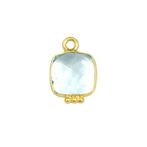 Pendentif en pierre précieuse aquamarine facettée en forme de coussin pour la fabrication de bijoux - Bijoux en argent 925 - Product Image 1