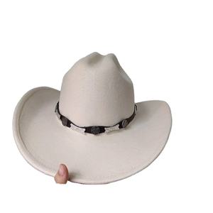 หมวกคาวบอยแจ๊สชายและหญิงแบบปรับได้หมวกปีกกว้างทำจากหนัง - Product Image 4